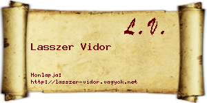 Lasszer Vidor névjegykártya